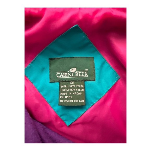 Cabin Creek Teal Pink Vaporwave Insulated Ski Jacket Coat Size XS Vintage - Picture 9 of 10
